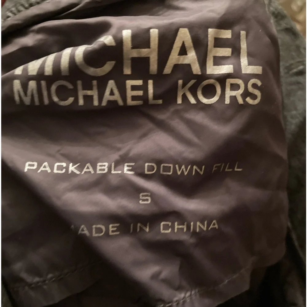 Michael‎ Kors Lightweight Diamond Quilted Down Full Puffer Jacket Coat S Grey